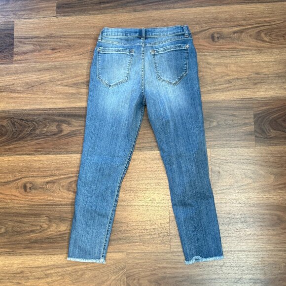 Kensie Jeans Womens 6 Medium Wash Effortless Crop Distressed Denim - Picture 6 of 6